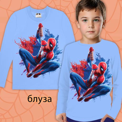 Блуза тънка Спайдърмен в синьо