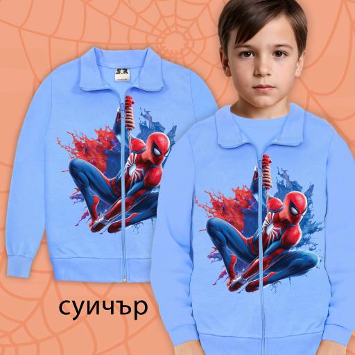 Суичър плътен Спайдърмен в синьо