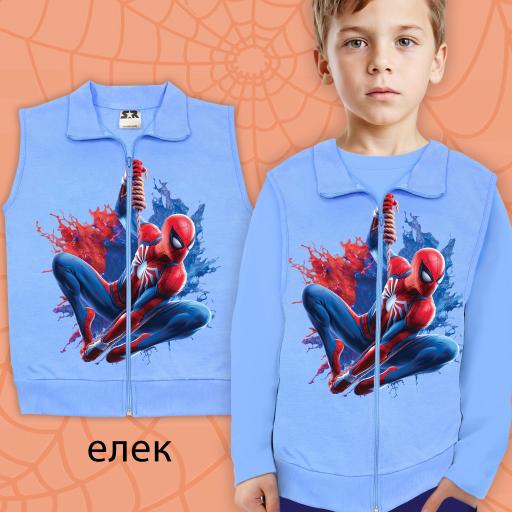 Елек плътен Спайдърмен в синьо