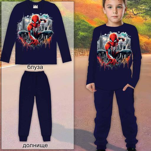 Комплект тънък 2 части (б/д) Спайдърмен в тъмносиньо