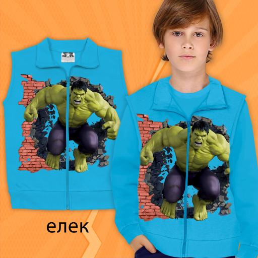 Елек плътен Хълк в синьо