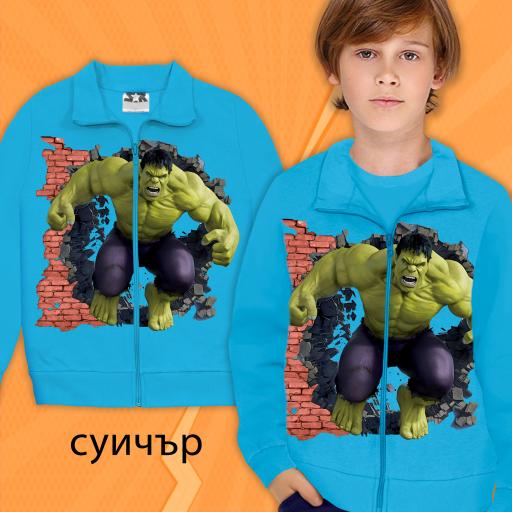 Суичър плътен Хълк в синьо