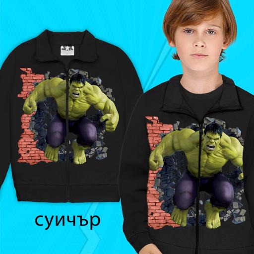 Суичър плътен Хълк в черно