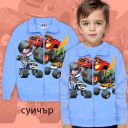 Суичър плътен Пламъчко в синьо