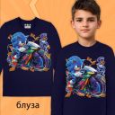 Блуза тънка Супер Соник  в тъмносиньо