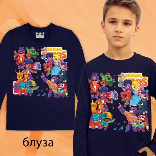 Блуза тънка Brawl Stars в тъмносиньо