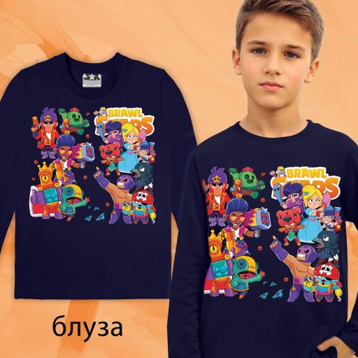 Блуза тънка Brawl Stars в тъмносиньо