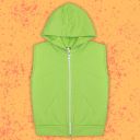 Елек плътен едноцветен с качулка в зелено