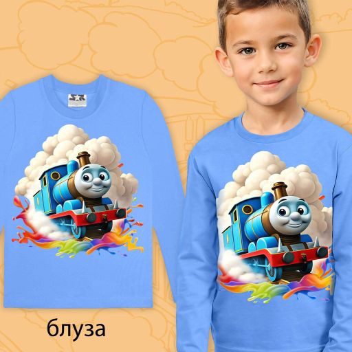 Блуза тънка Влакчето Томас в синьо
