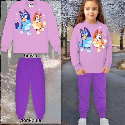 Комплект дебела вата 2 части (б/д) Блуи в виолетово