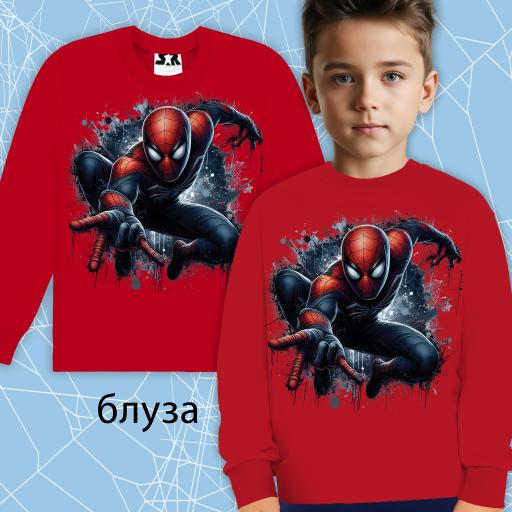 Блуза дебела вата Спайдърмен в червено