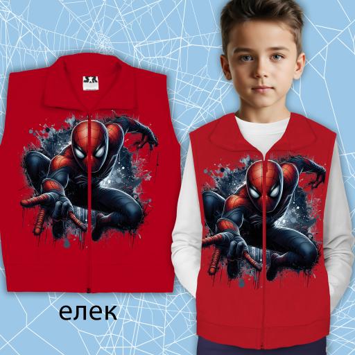 Елек дебела вата Спайдърмен в червено