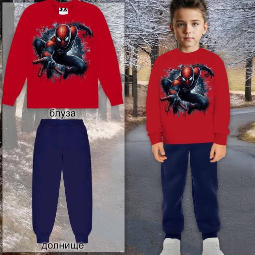 Комплект дебела вата 2 части (б/д) Спайдърмен в червено