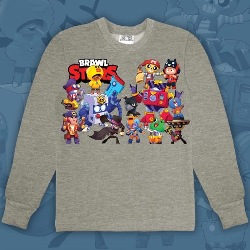 Блуза дебела вата Brawl Stars в сиво