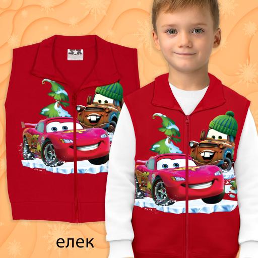 Елек дебела вата Маккуин в червено