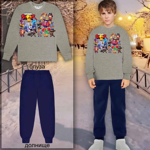 Комплект дебела вата 2 части (б/д) Brawl Stars в сиво