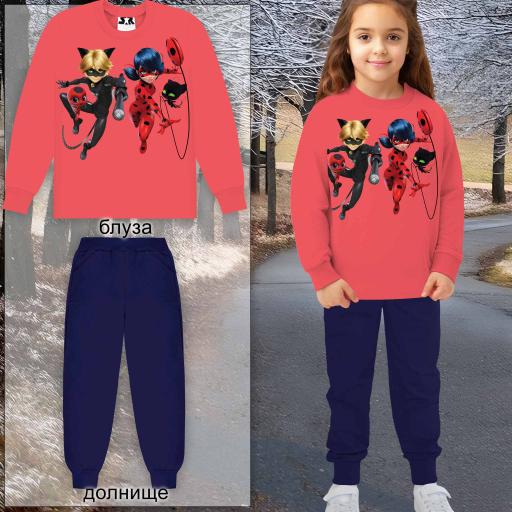 Комплект дебела вата 2 части (б/д) Калинка и Котарака в корал