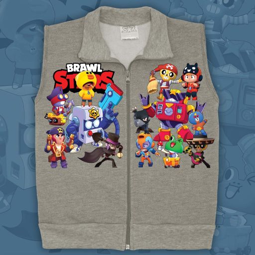 Елек дебела Brawl Stars в сиво