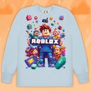 Блуза дебела вата ROBLOX светлосиньо