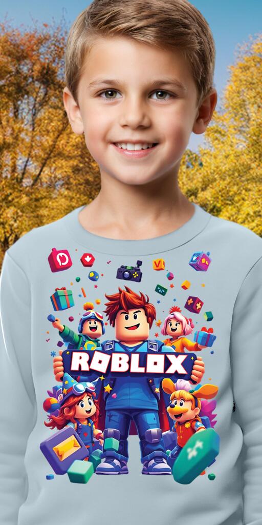 Блуза дебела вата ROBLOX светлосиньо