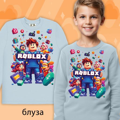 Блуза дебела вата ROBLOX светлосиньо