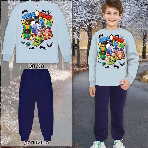 Комплект дебела вата 2 части (б/д) Brawl Stars в светлосиньо