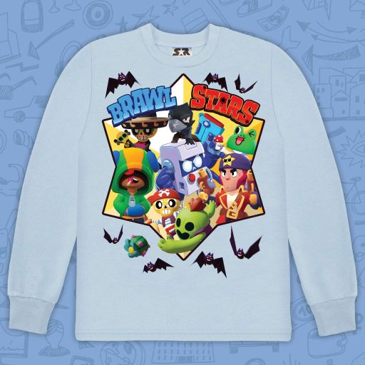 Блуза дебела вата  Brawl Stars в светлосиньо