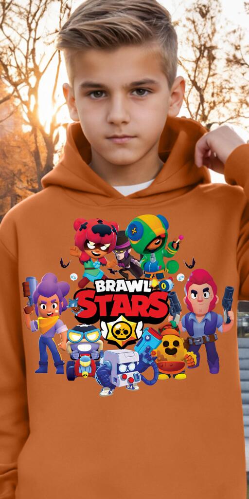 Блуза с качулка Brawl stars в кафяво