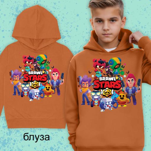 Блуза с качулка Brawl stars в кафяво