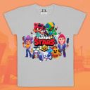 Тениска с Brawl Stars в сиво