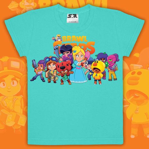 Тениска с Brawl Stars в мента