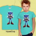 Тениска с Супер Соник в мента