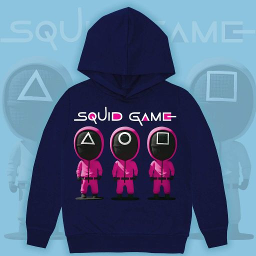 Блуза с качулка Скуид гейм (Squid Game) тъмносиньо