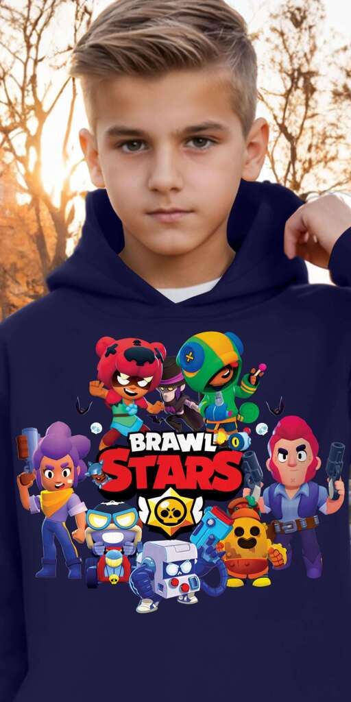 Блуза с качулка Brawl stars в тъмносиньо