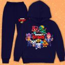 Комплект плътен 2 части (б.к/д) Brawl stars тъмносиньо