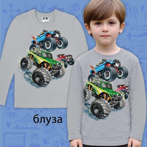 Блуза тънка джипове офроуд в сиво