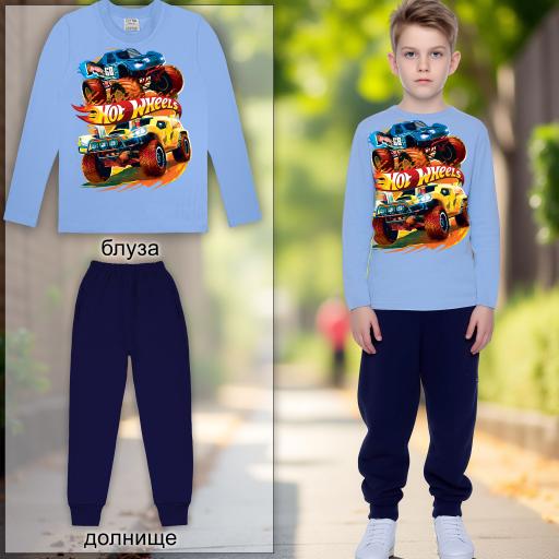 Комплект тънък 2 части (б/д) Хот Уилс в синьо