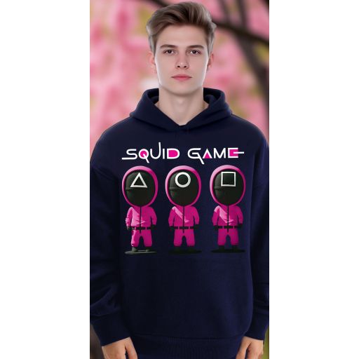 Блуза с качулка Скуид гейм (Squid Game) тъмносиньо