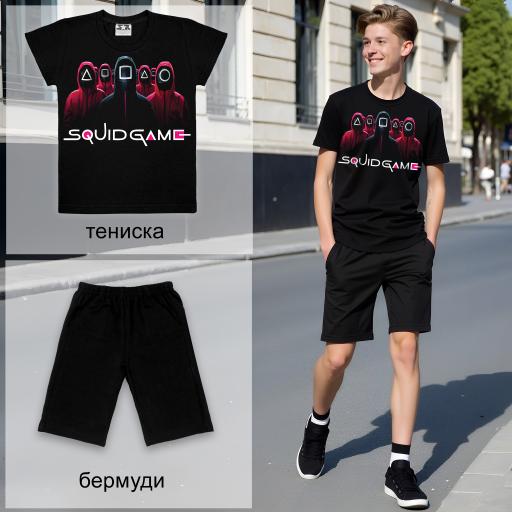 Комбинация 2 части (т/б) Скуид гейм черно