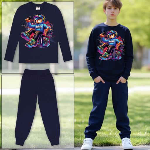 Комплект тънък 2 части (б/д) ROBLOX тъмносиньо