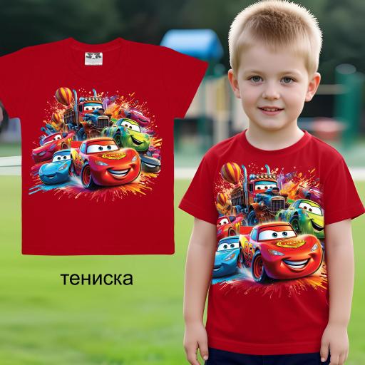 Тениска с Маккуин 2 в червено