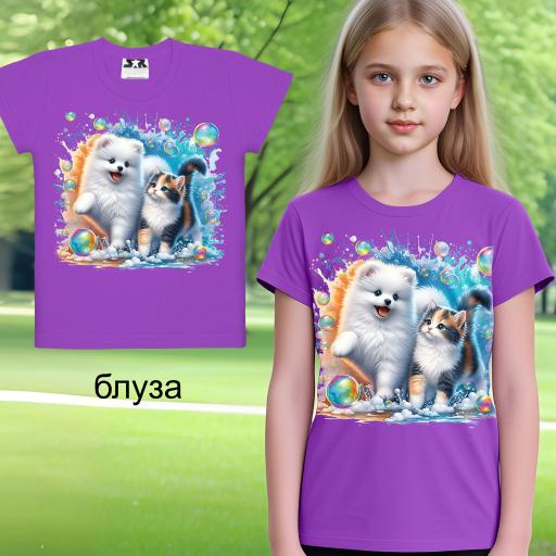 Тениска сапунена забава във виолетово