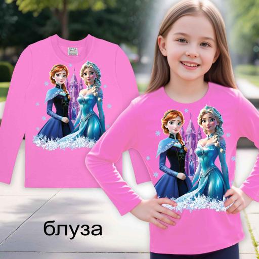 Блуза тънка Замръзналото кралство в розово