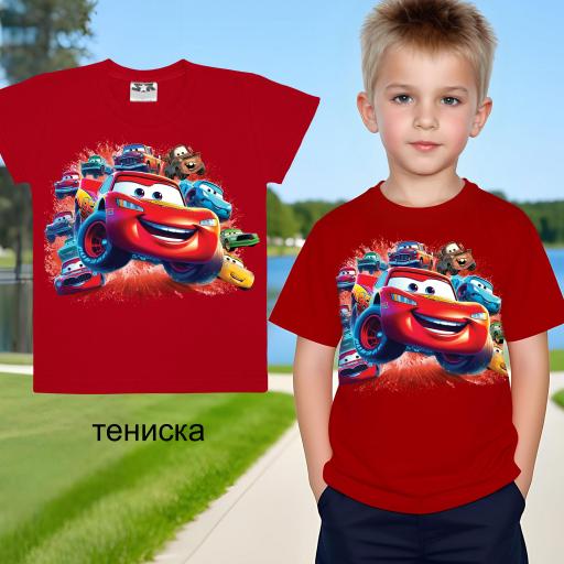 Тениска с Маккуин в червено