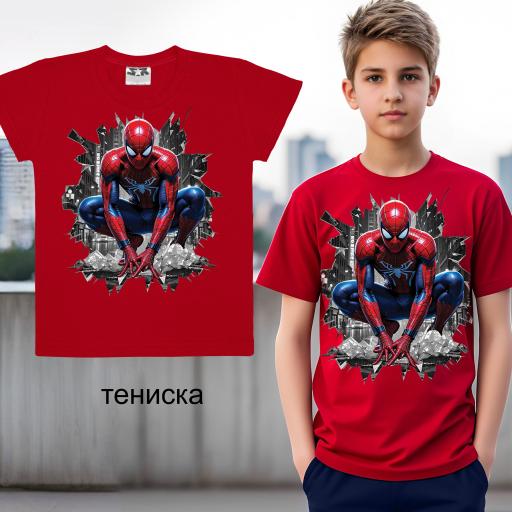 Тениска Спайдърмен в червено