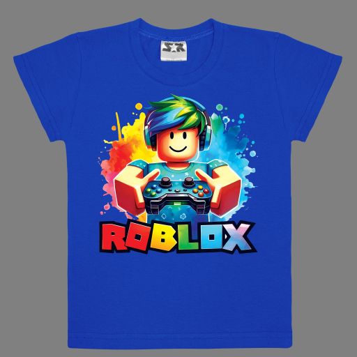 Тениска с Roblox в мастиленосиньо