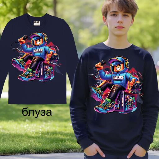Блуза тънка ROBLOX тъмносиньо