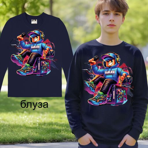 Блуза тънка ROBLOX  тъмносиньо