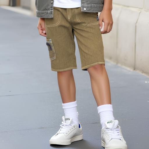 Дънков панталон под коляното в бежово