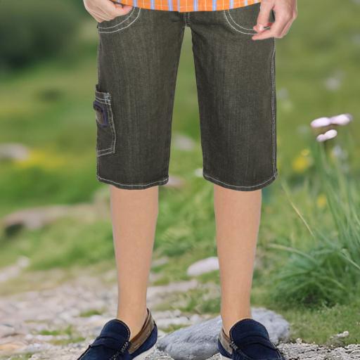 Дънков панталон под коляното в тъмносиво